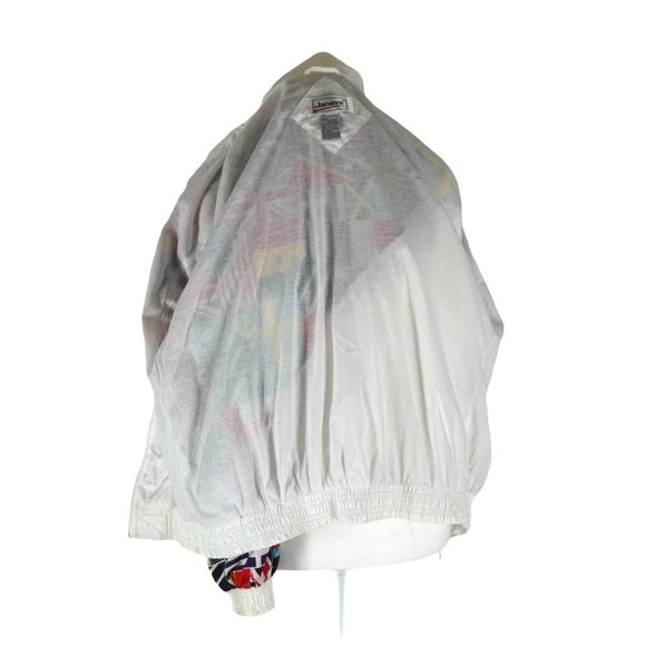 Vintage 90s Nylon Windbreaker Bomber Style Track Jacket Country Flags Janeve Siz - Picture 7 of 12